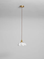 Kalyke - Pleated Glass and Brass Pendant Light