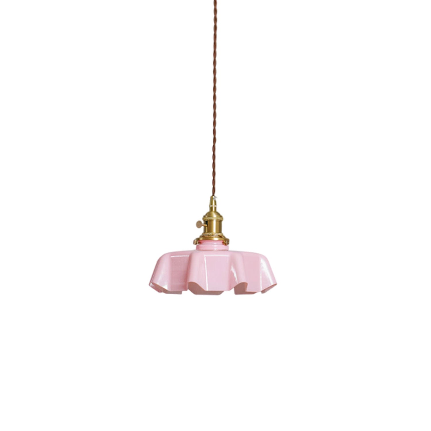 Kalyke - Pleated Glass and Brass Pendant Light