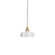Kalyke - Pleated Glass and Brass Pendant Light