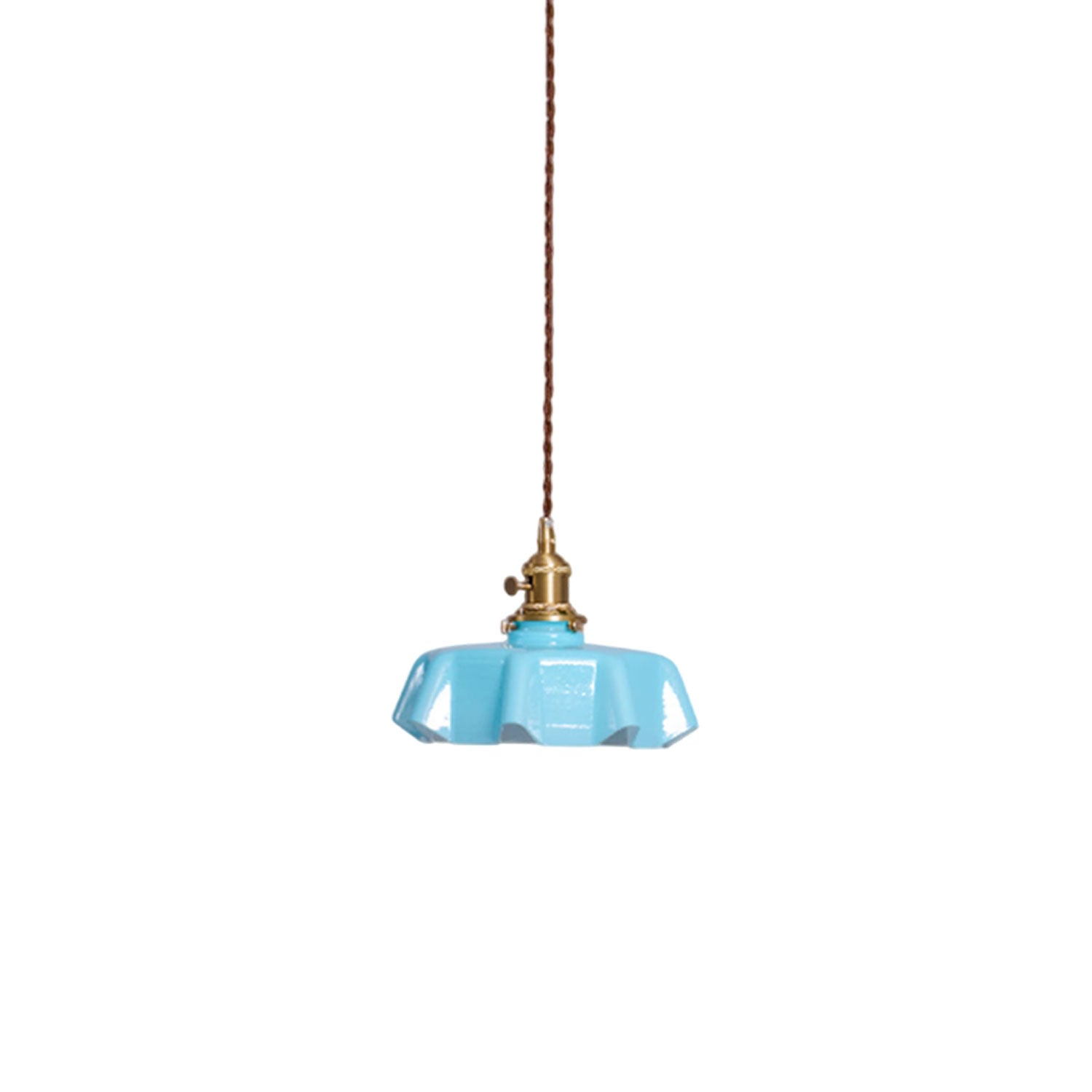 Kalyke - Pleated Glass and Brass Pendant Light