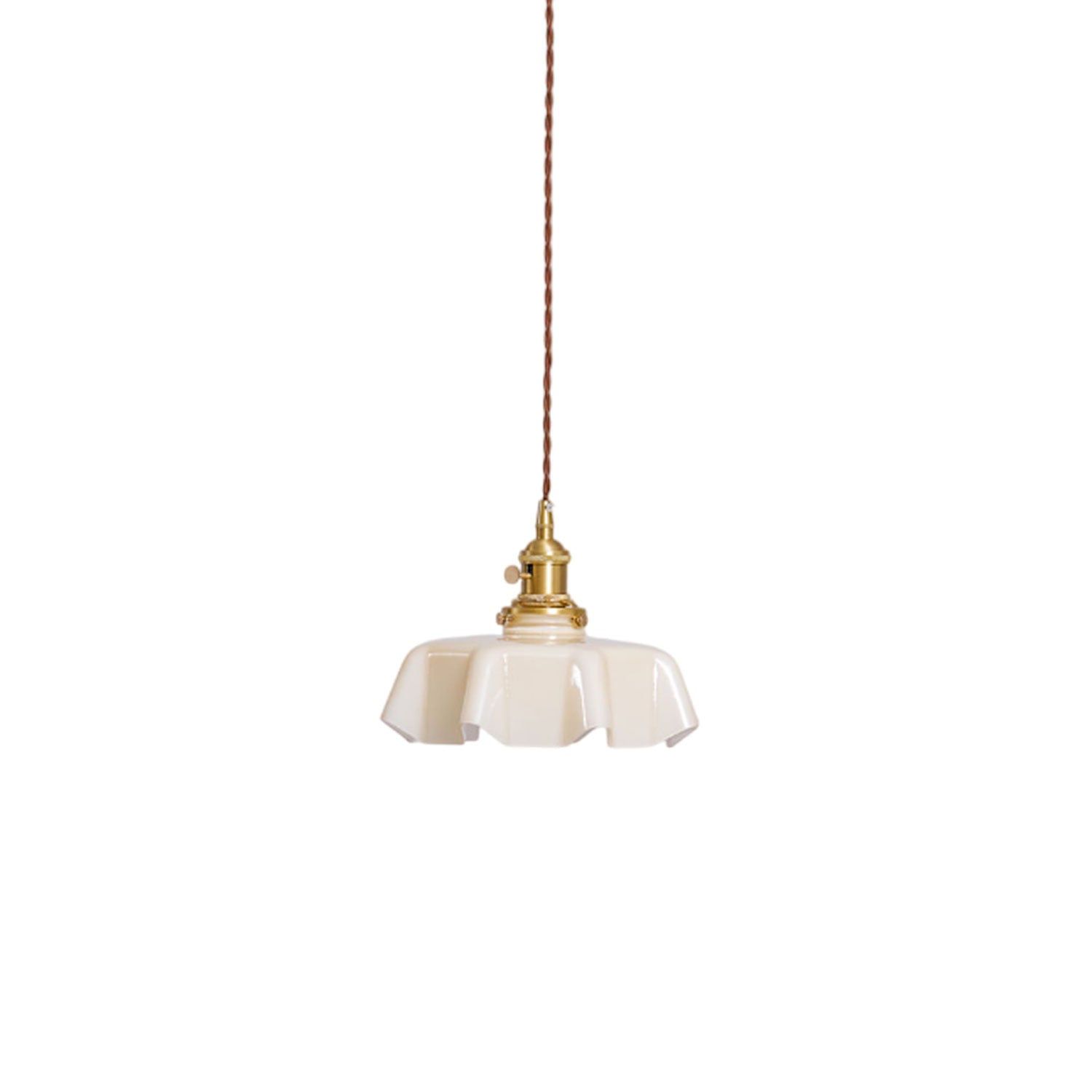 Kalyke - Pleated Glass and Brass Pendant Light