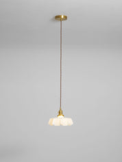 Kalyke - Pleated Glass and Brass Pendant Light