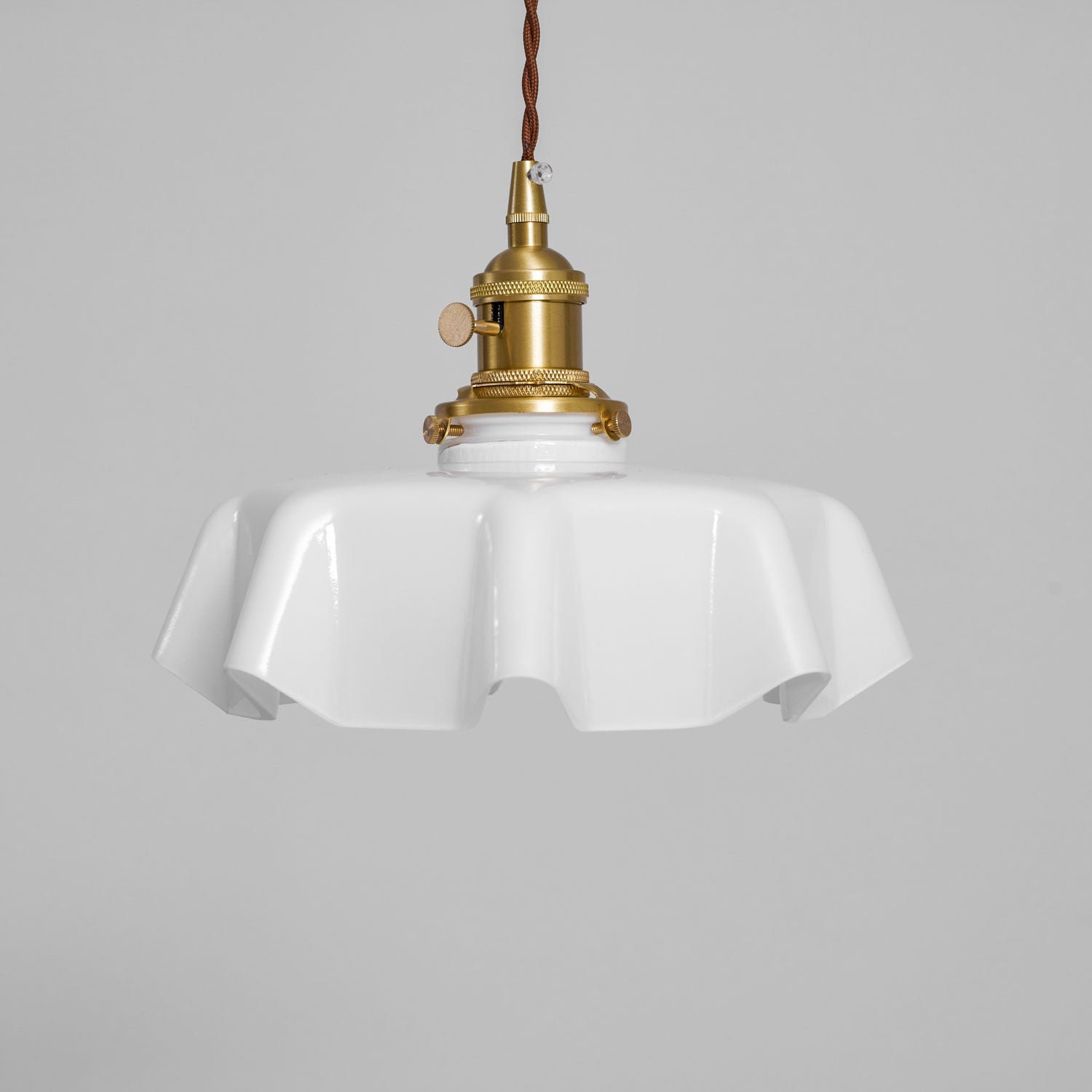 Kalyke - Pleated Glass and Brass Pendant Light