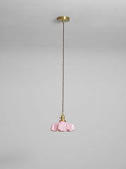 Kalyke - Pleated Glass and Brass Pendant Light