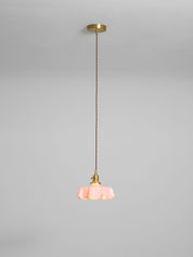 Kalyke - Pleated Glass and Brass Pendant Light