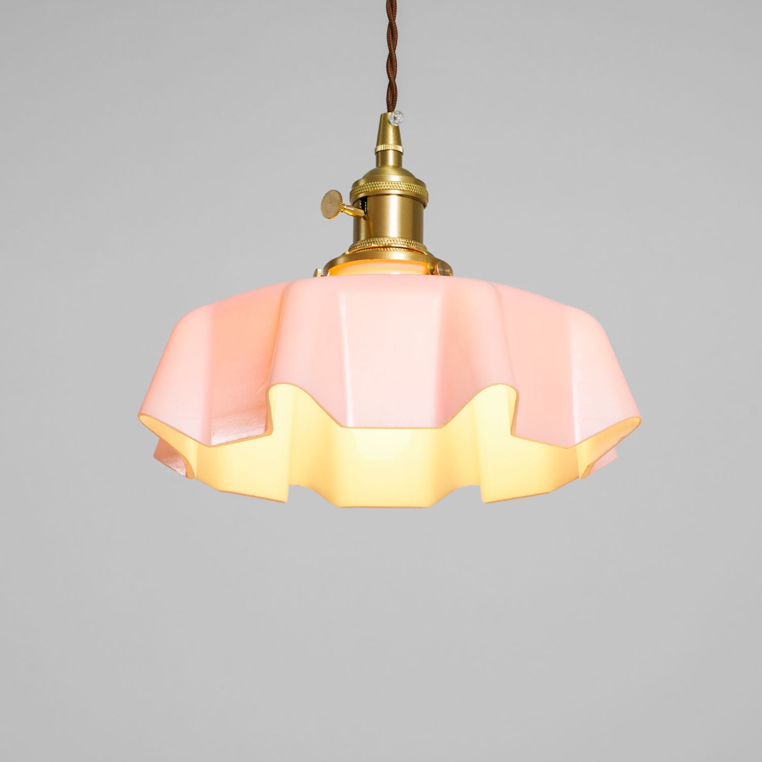 Kalyke - Pleated Glass and Brass Pendant Light