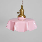 Kalyke - Pleated Glass and Brass Pendant Light