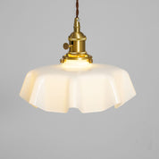 Kalyke - Pleated Glass and Brass Pendant Light