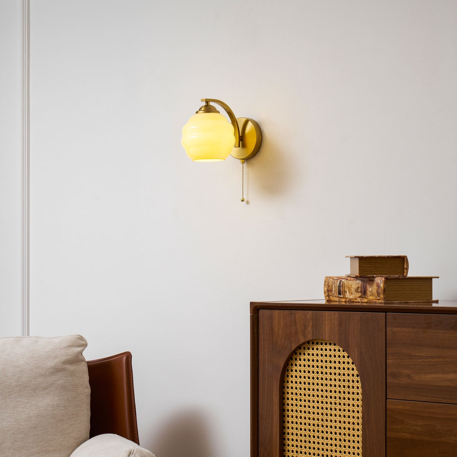 Eudore - Curved Glass Wall Sconce