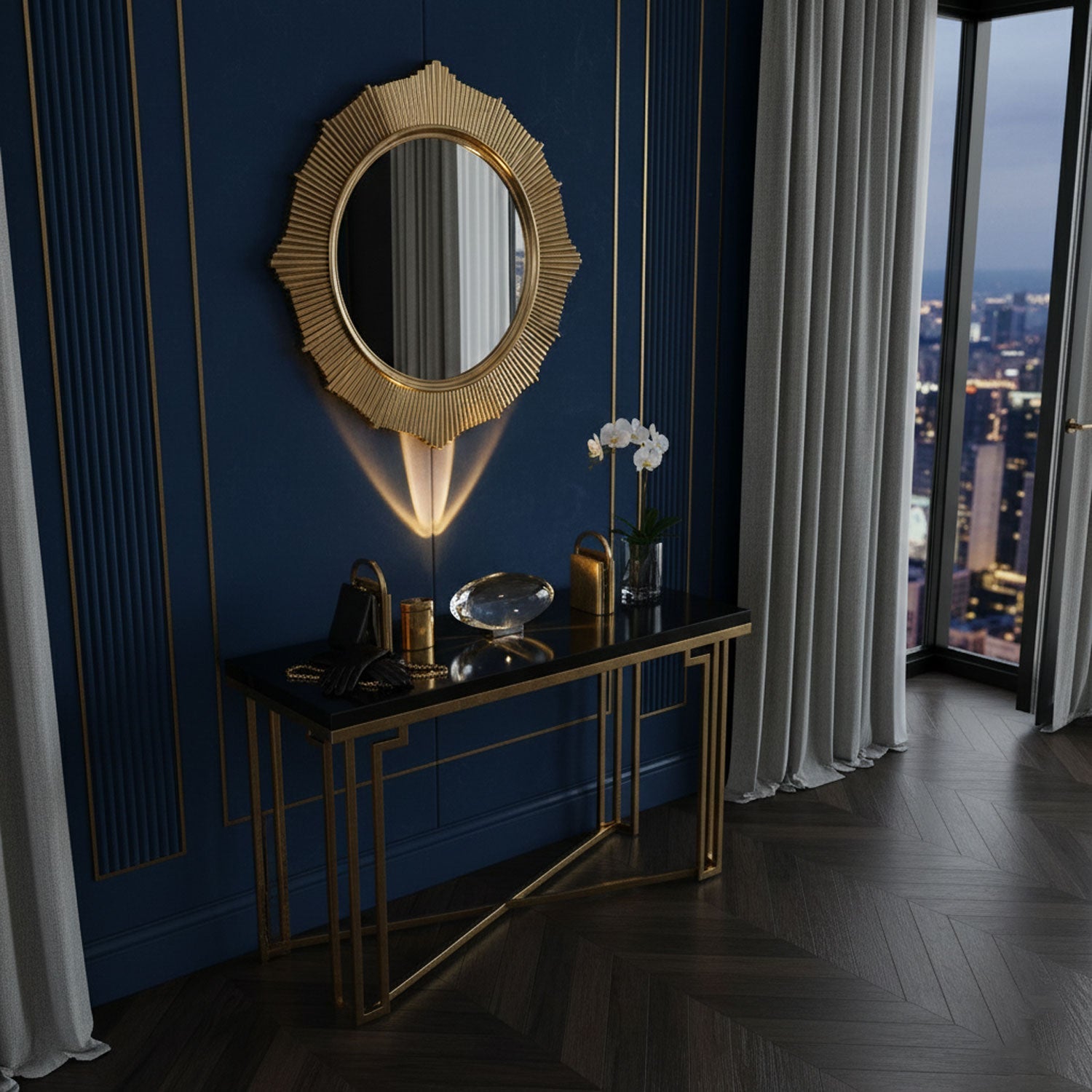 Lithea - Crystal Glass Oval Table Lamp