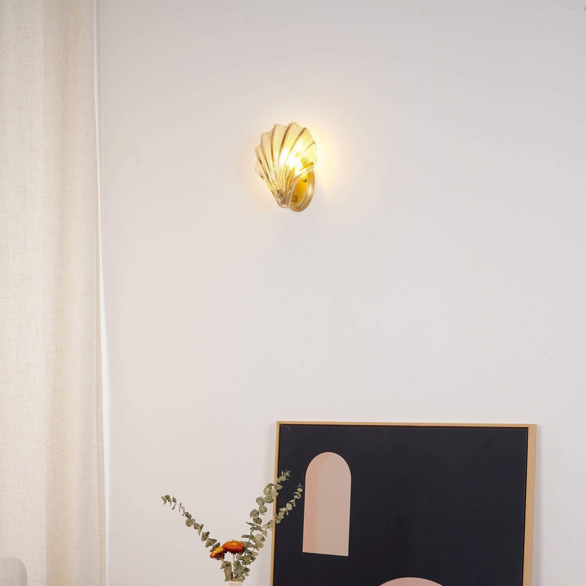 Halia - Amber Glass Wall Light