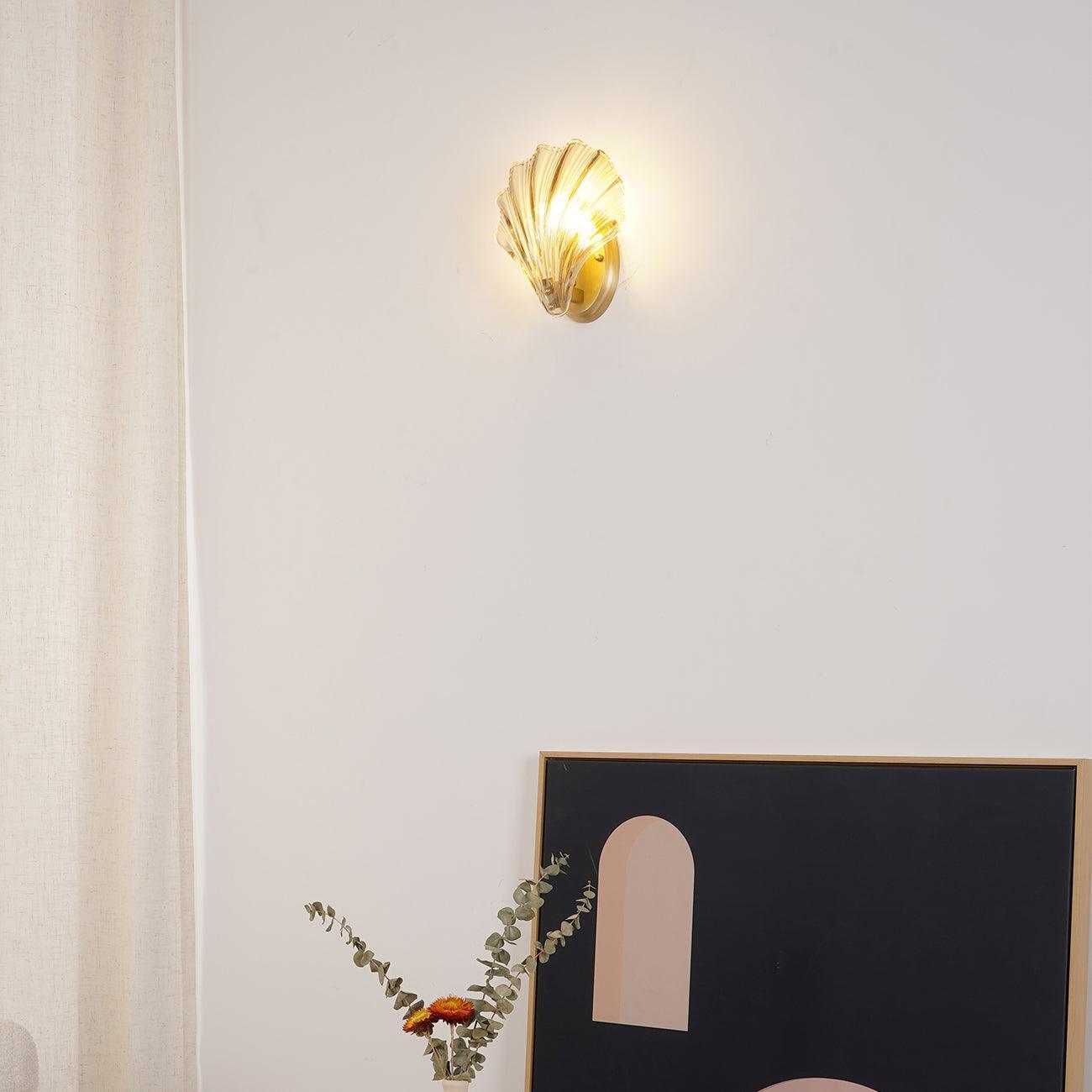 Halia - Amber Glass Wall Light