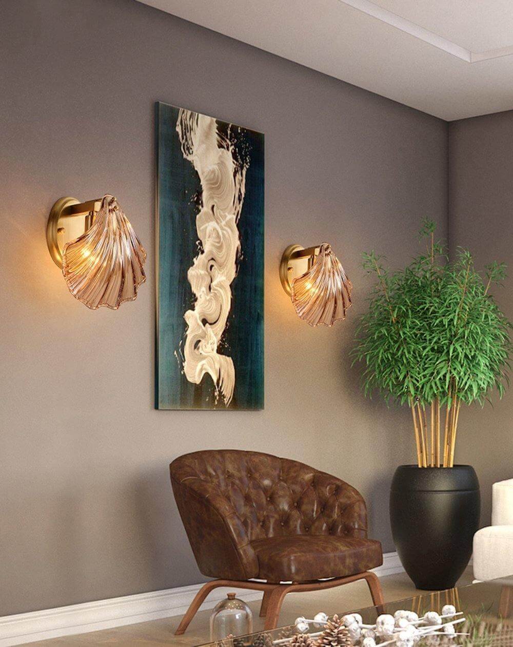 Halia - Amber Glass Wall Light