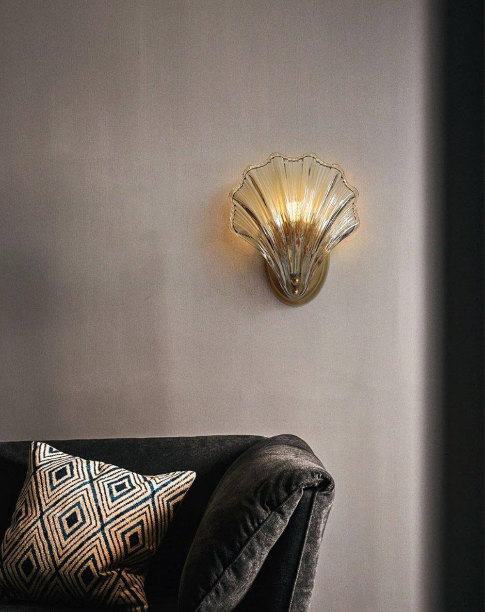 Halia - Amber Glass Wall Light