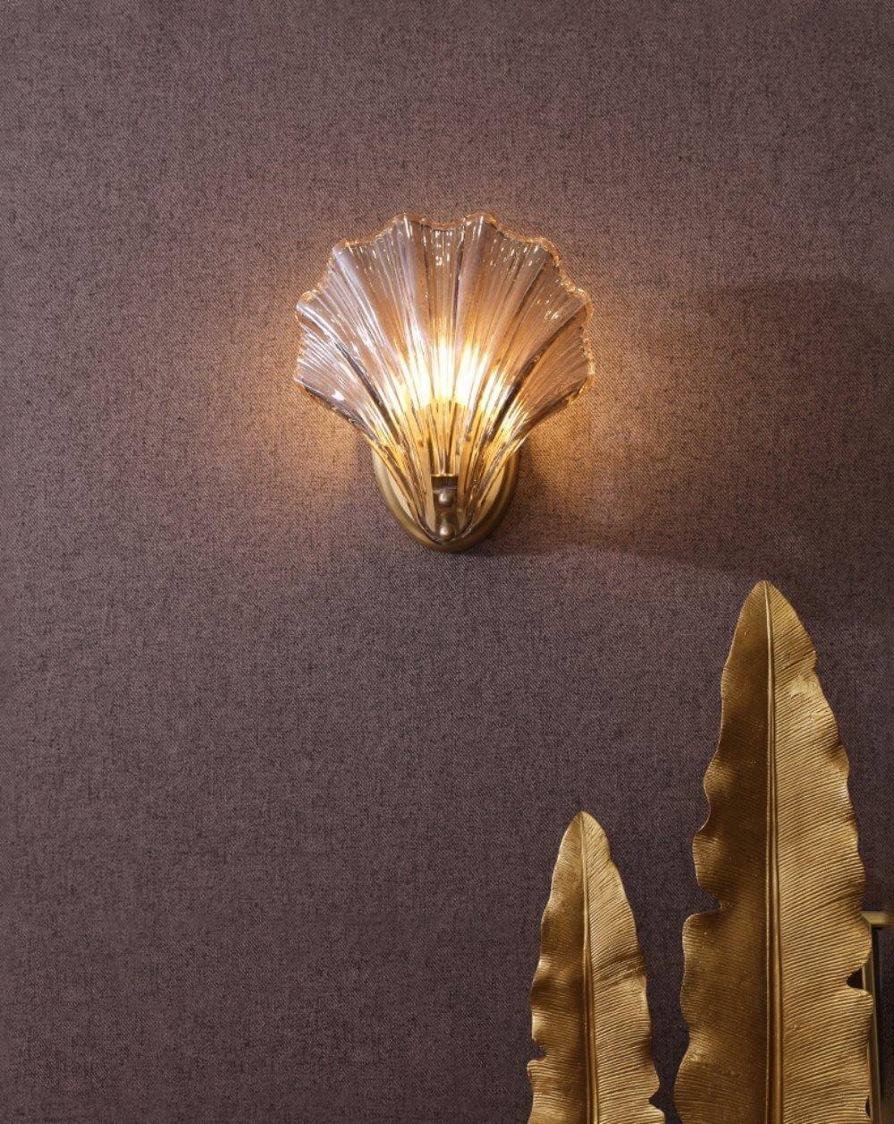 Halia - Amber Glass Wall Light