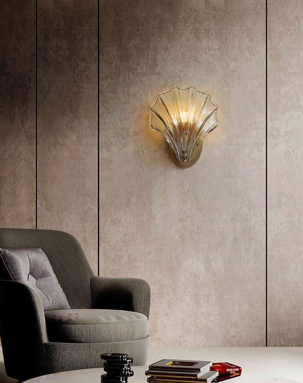 Halia - Amber Glass Wall Light