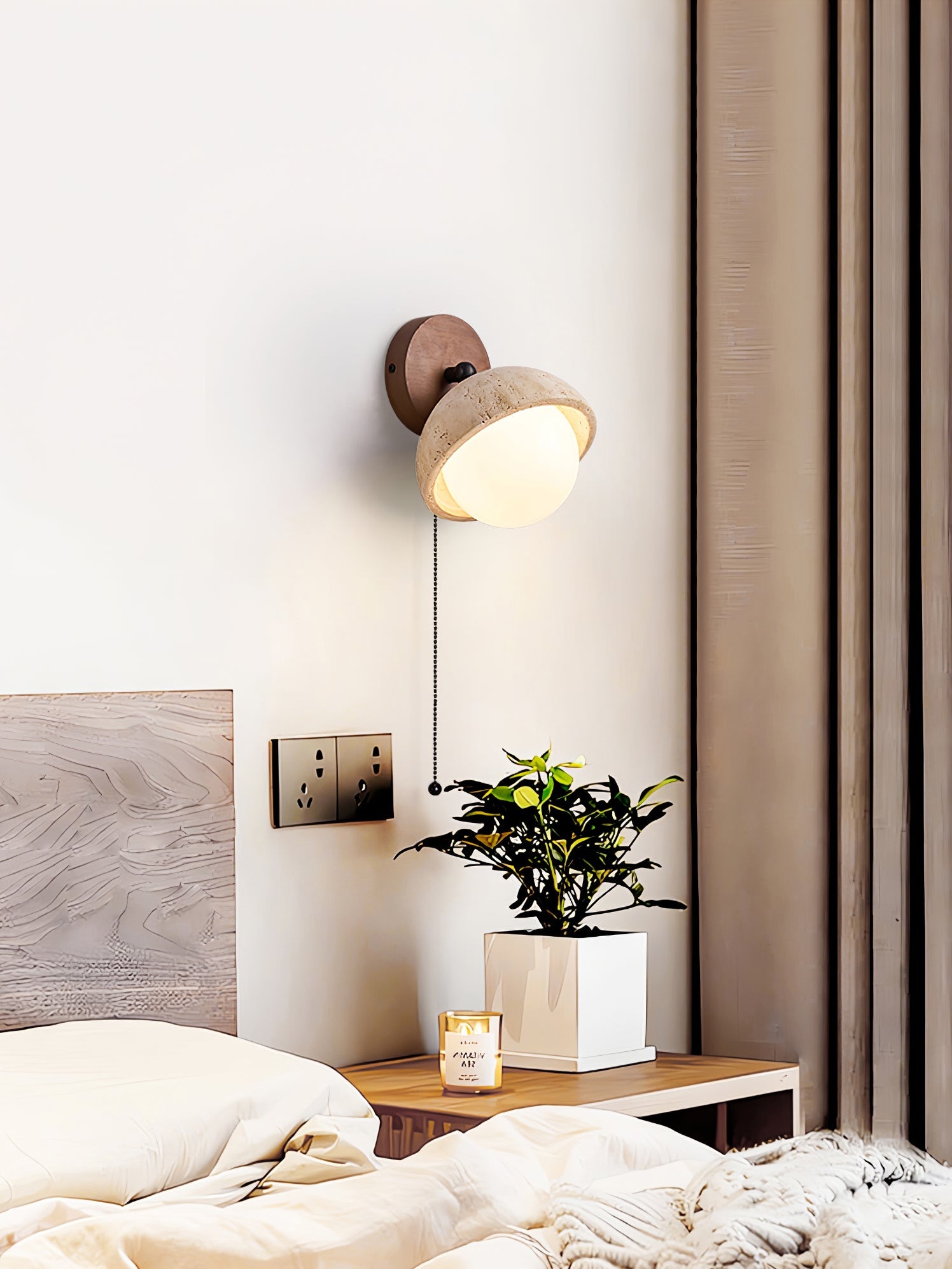 Endymion - Travertine and Glass Wall Sconce