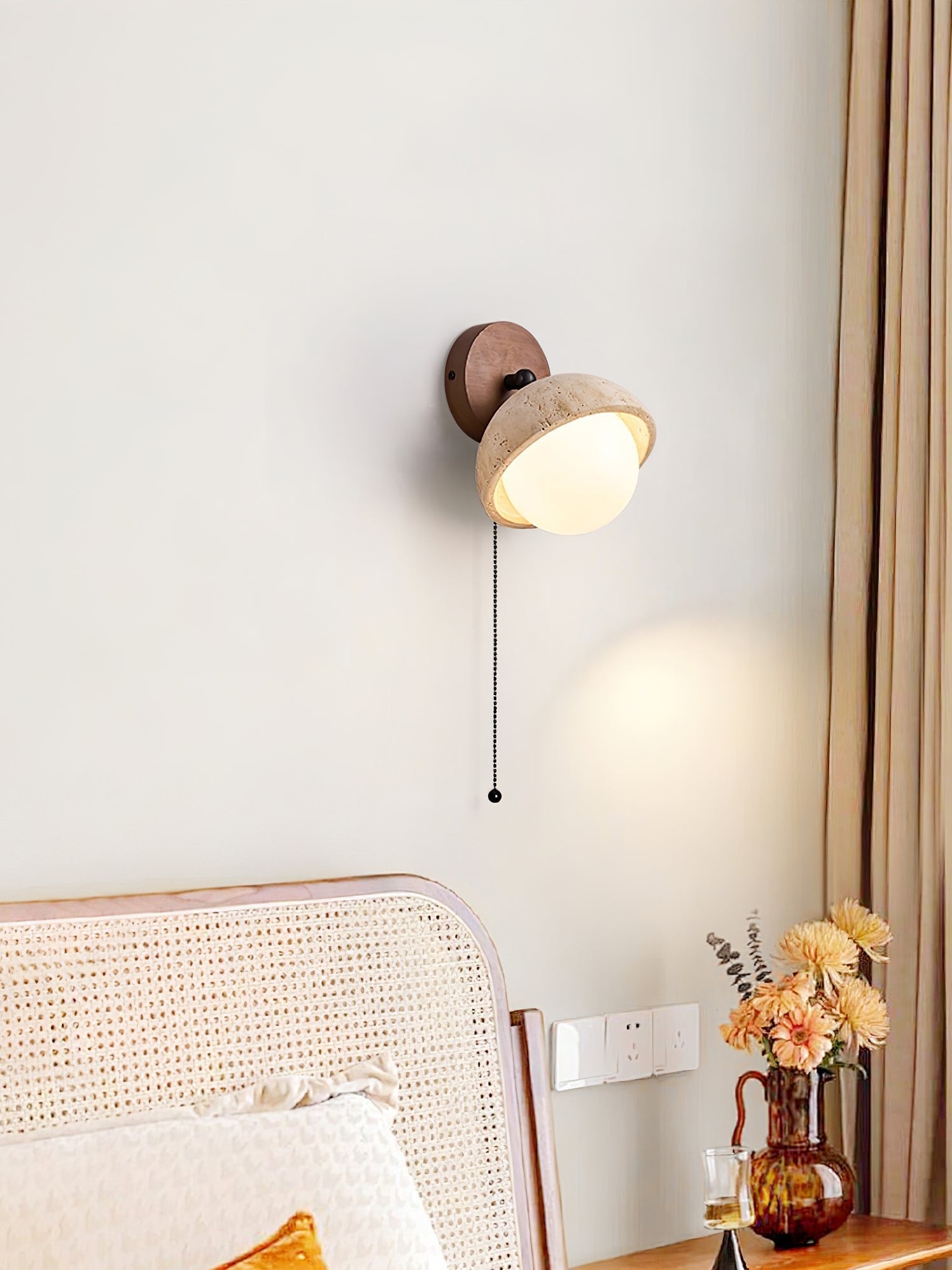 Endymion - Travertine and Glass Wall Sconce