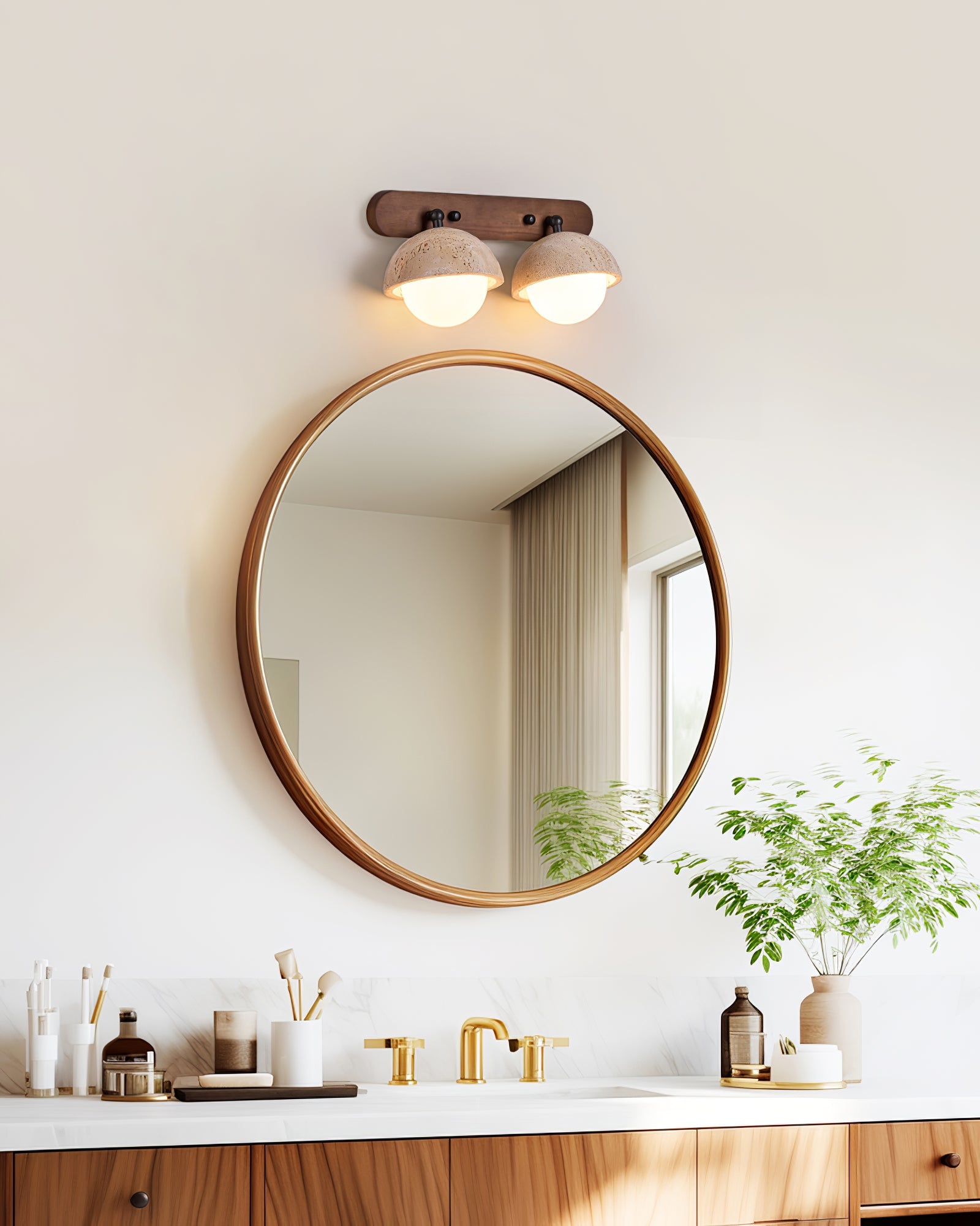 Endymion - Travertine and Glass Wall Sconce