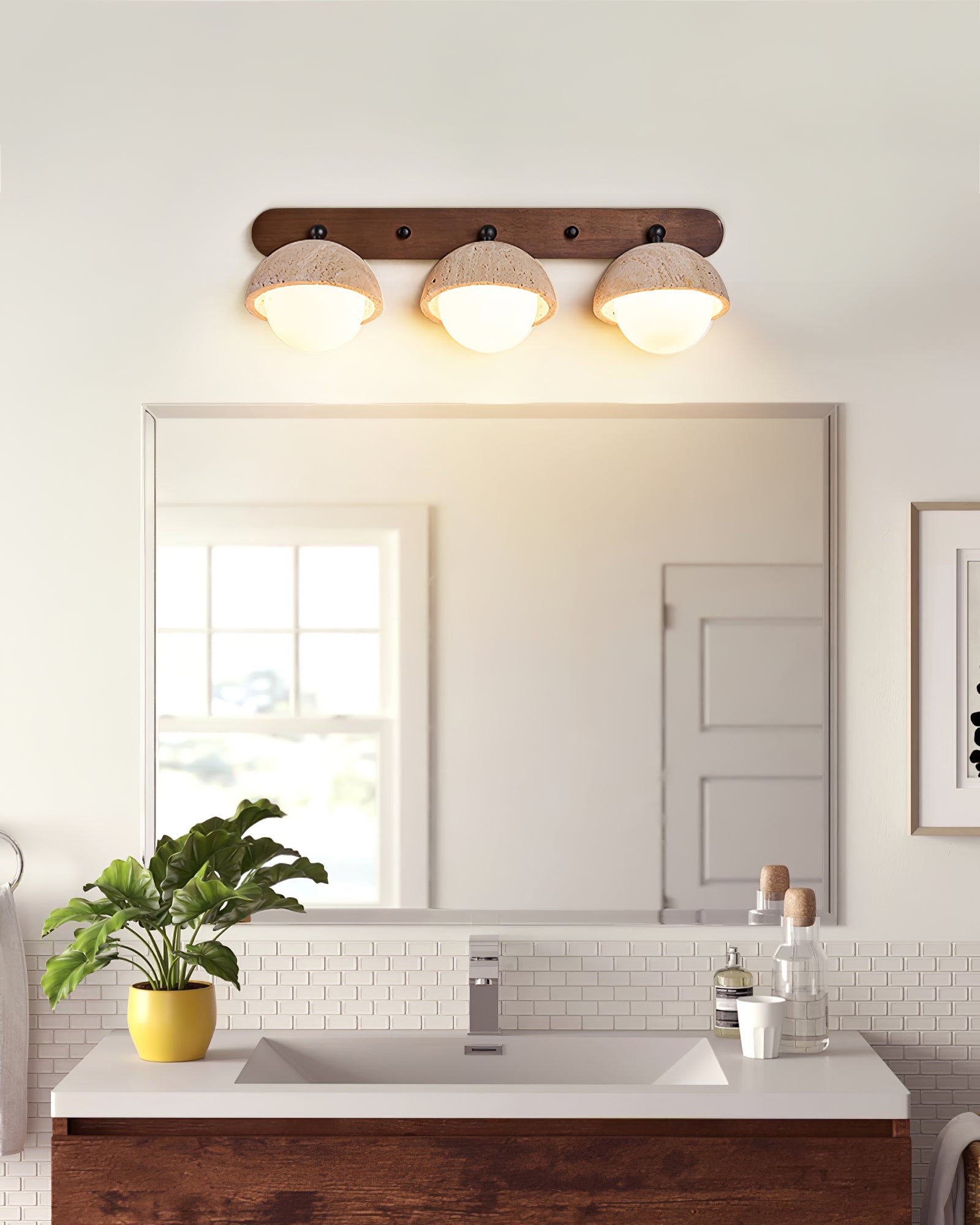 Endymion - Travertine and Glass Wall Sconce