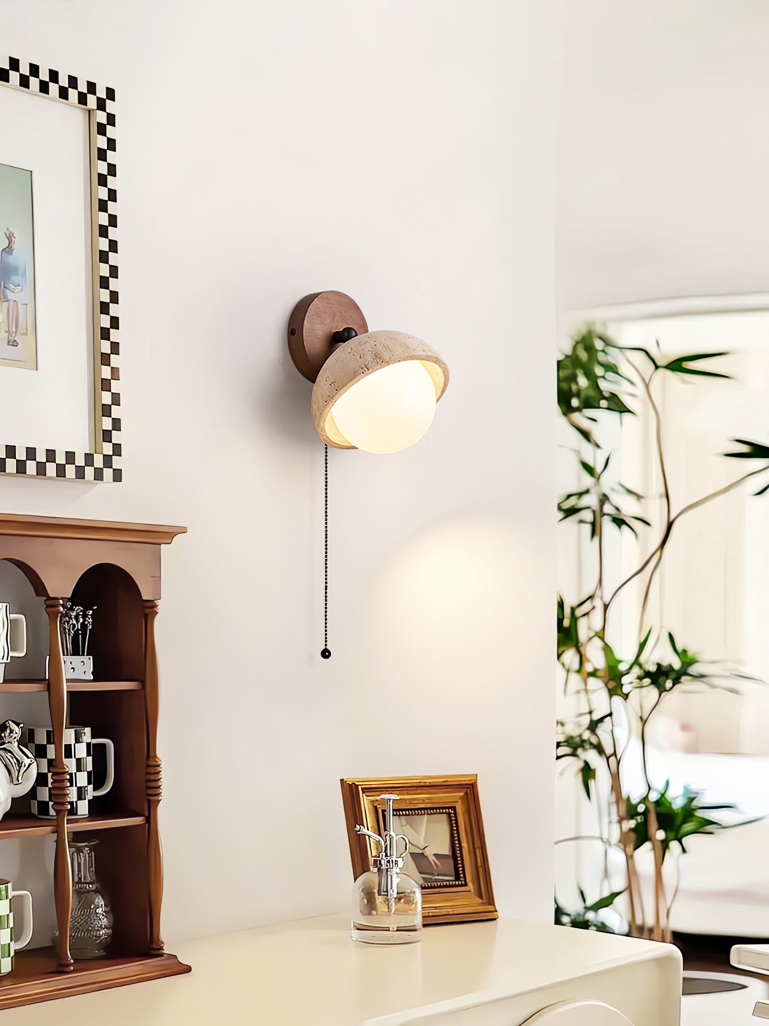Endymion - Travertine and Glass Wall Sconce