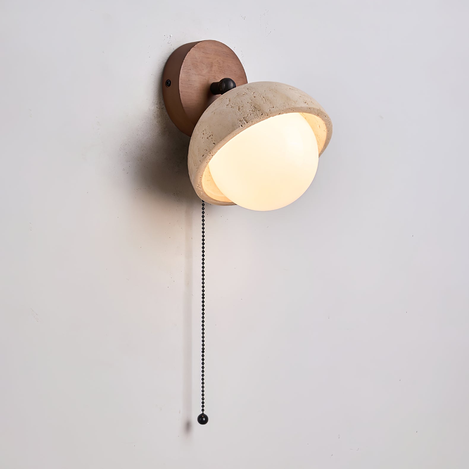 Endymion - Travertine and Glass Wall Sconce