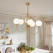 Peirene - Wrought Iron and Glass Globe Chandelier