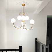 Peirene - Wrought Iron and Glass Globe Chandelier