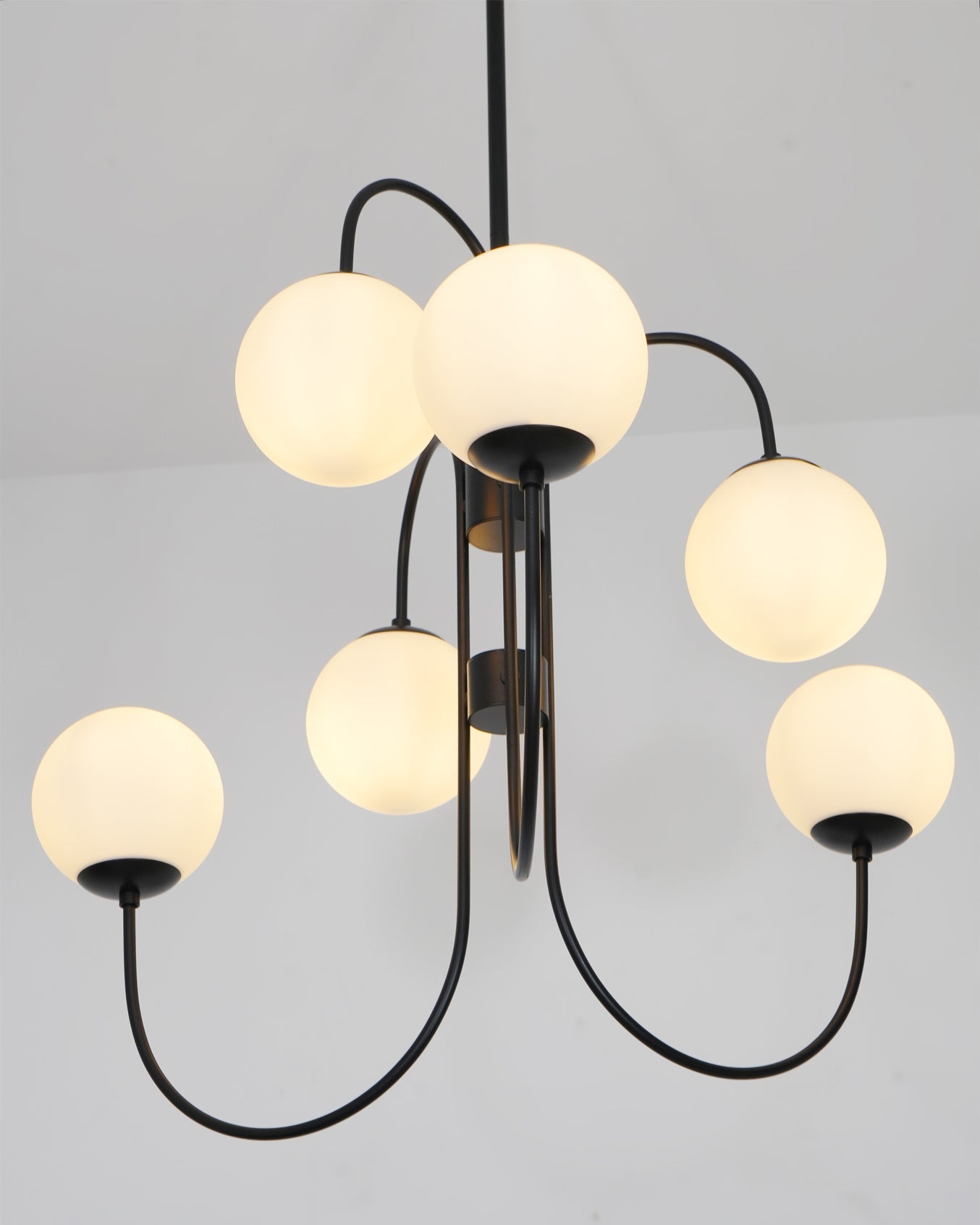 Peirene - Wrought Iron and Glass Globe Chandelier
