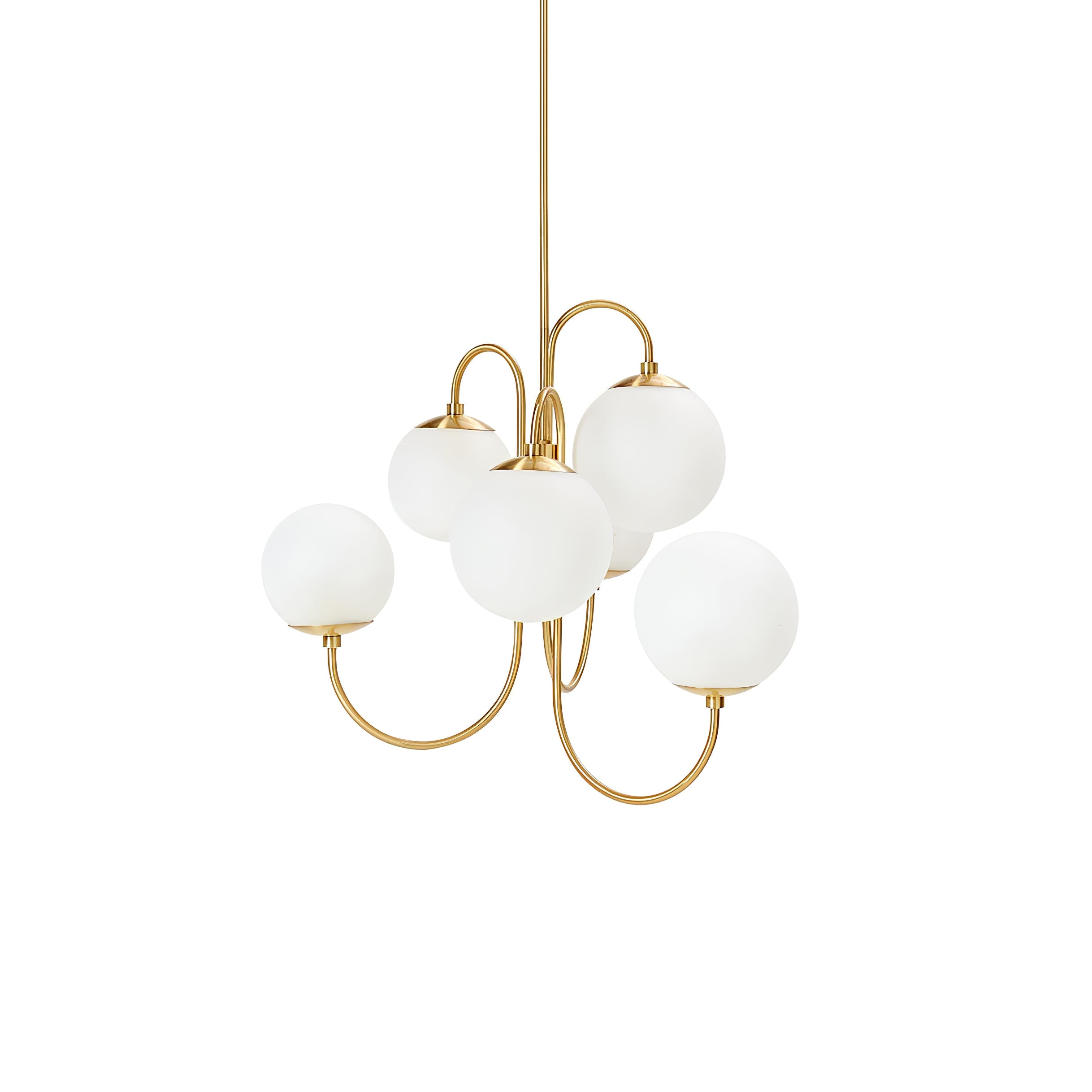 Peirene - Wrought Iron and Glass Globe Chandelier