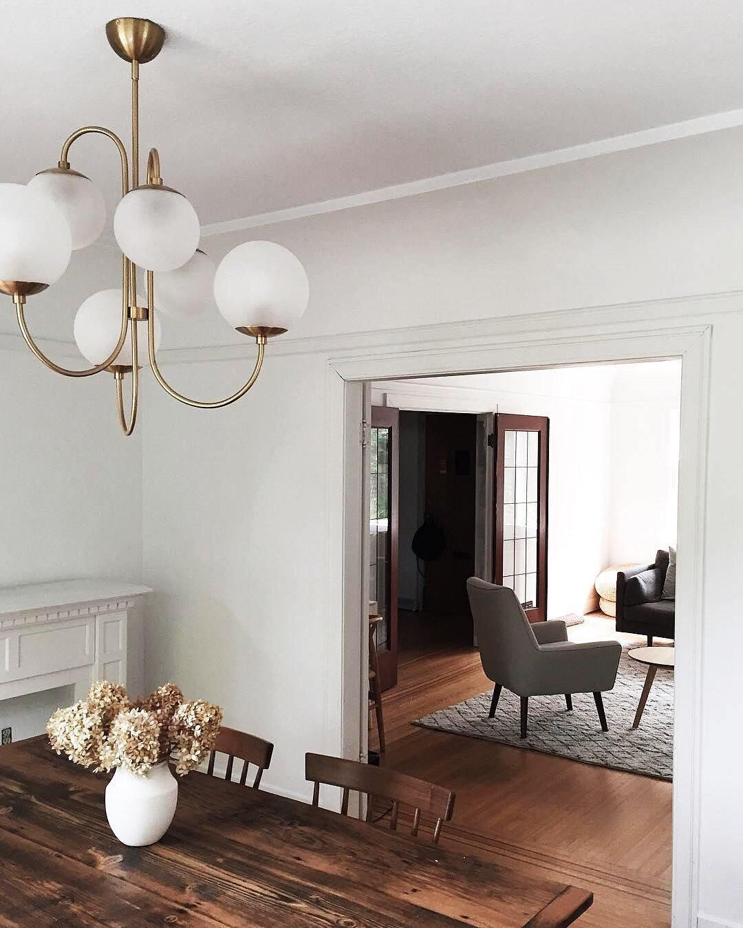 Peirene - Wrought Iron and Glass Globe Chandelier