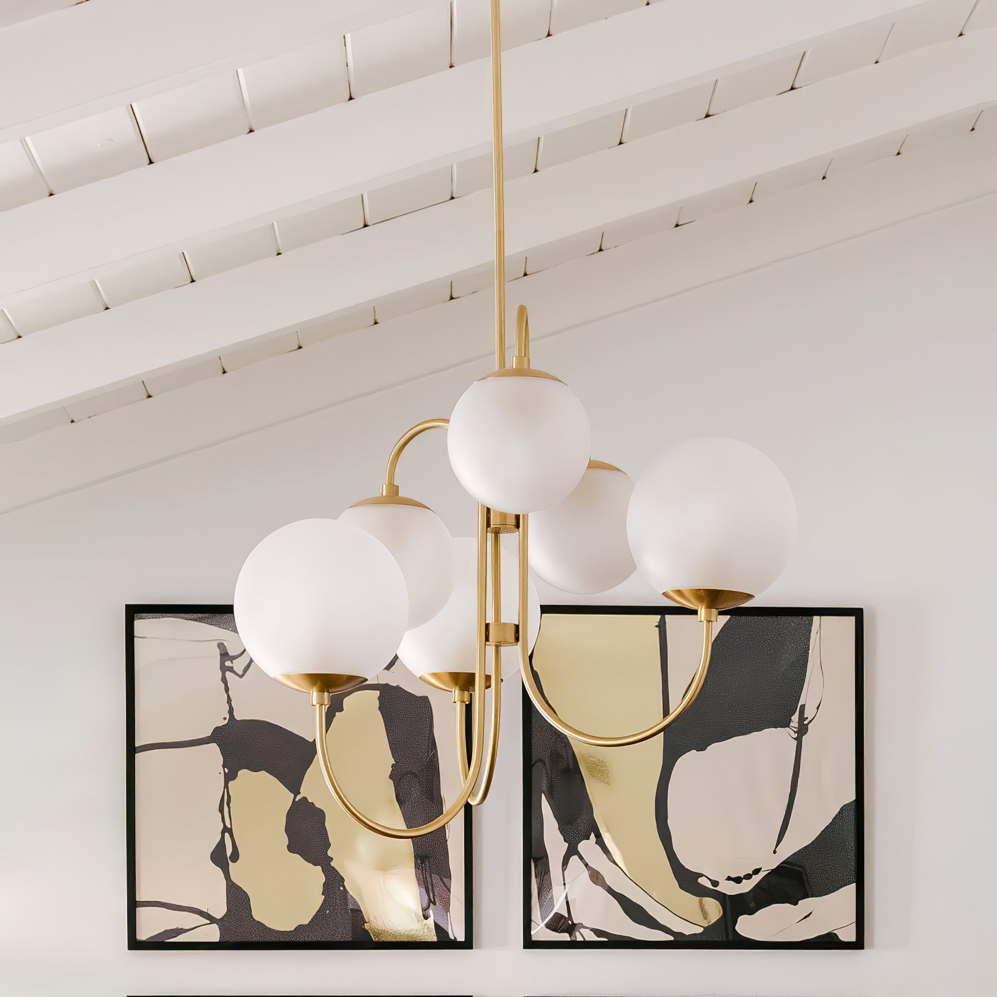 Peirene - Wrought Iron and Glass Globe Chandelier