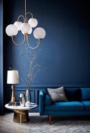 Peirene - Wrought Iron and Glass Globe Chandelier