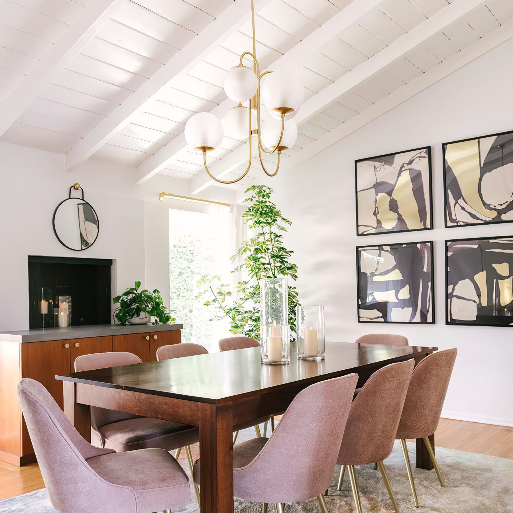 Peirene - Wrought Iron and Glass Globe Chandelier
