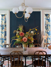 Peirene - Wrought Iron and Glass Globe Chandelier
