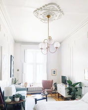 Peirene - Wrought Iron and Glass Globe Chandelier