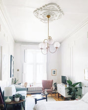 Peirene - Wrought Iron and Glass Globe Chandelier