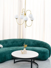 Peirene - Wrought Iron and Glass Globe Chandelier