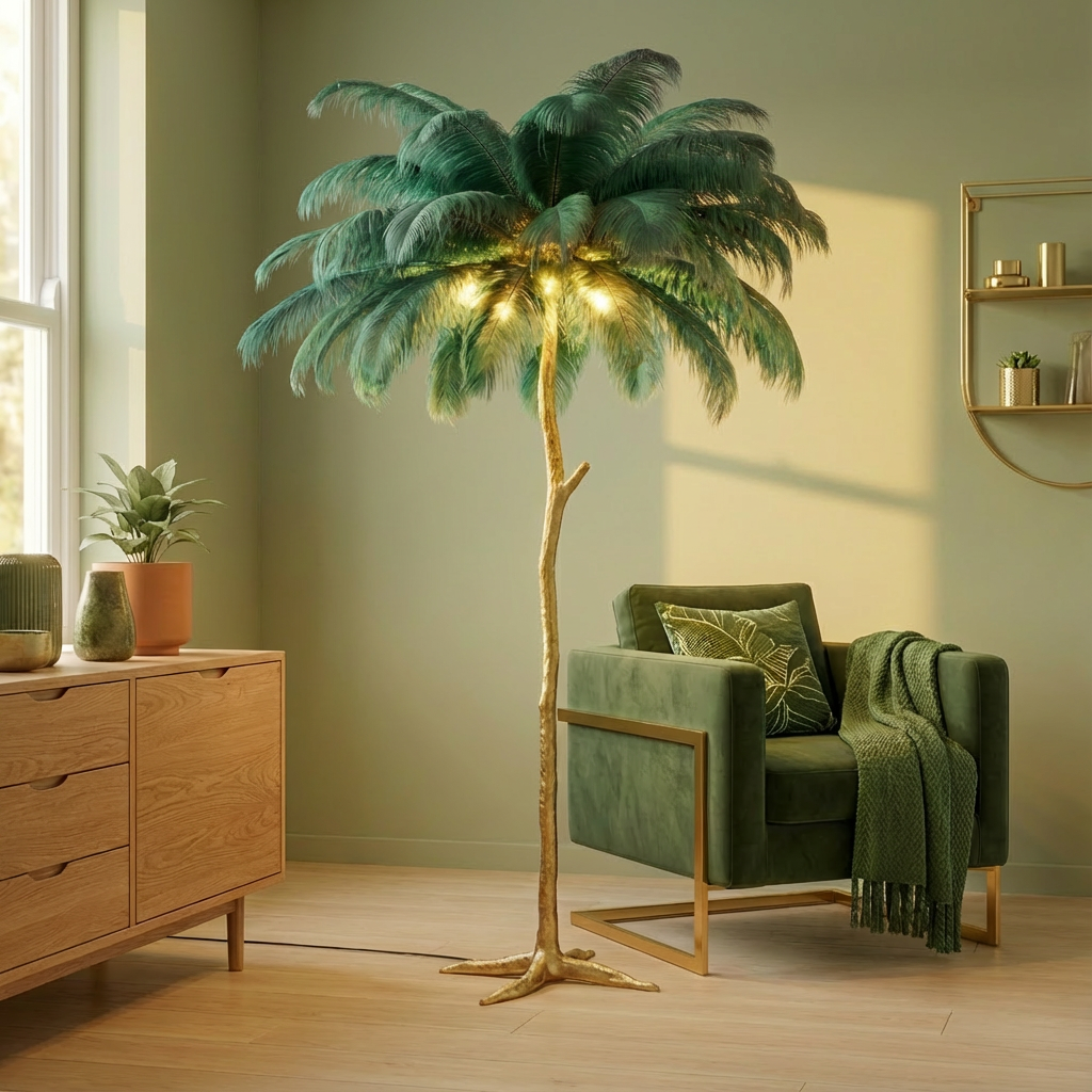 Phoinike - Ostrich Feather Floor Lamp
