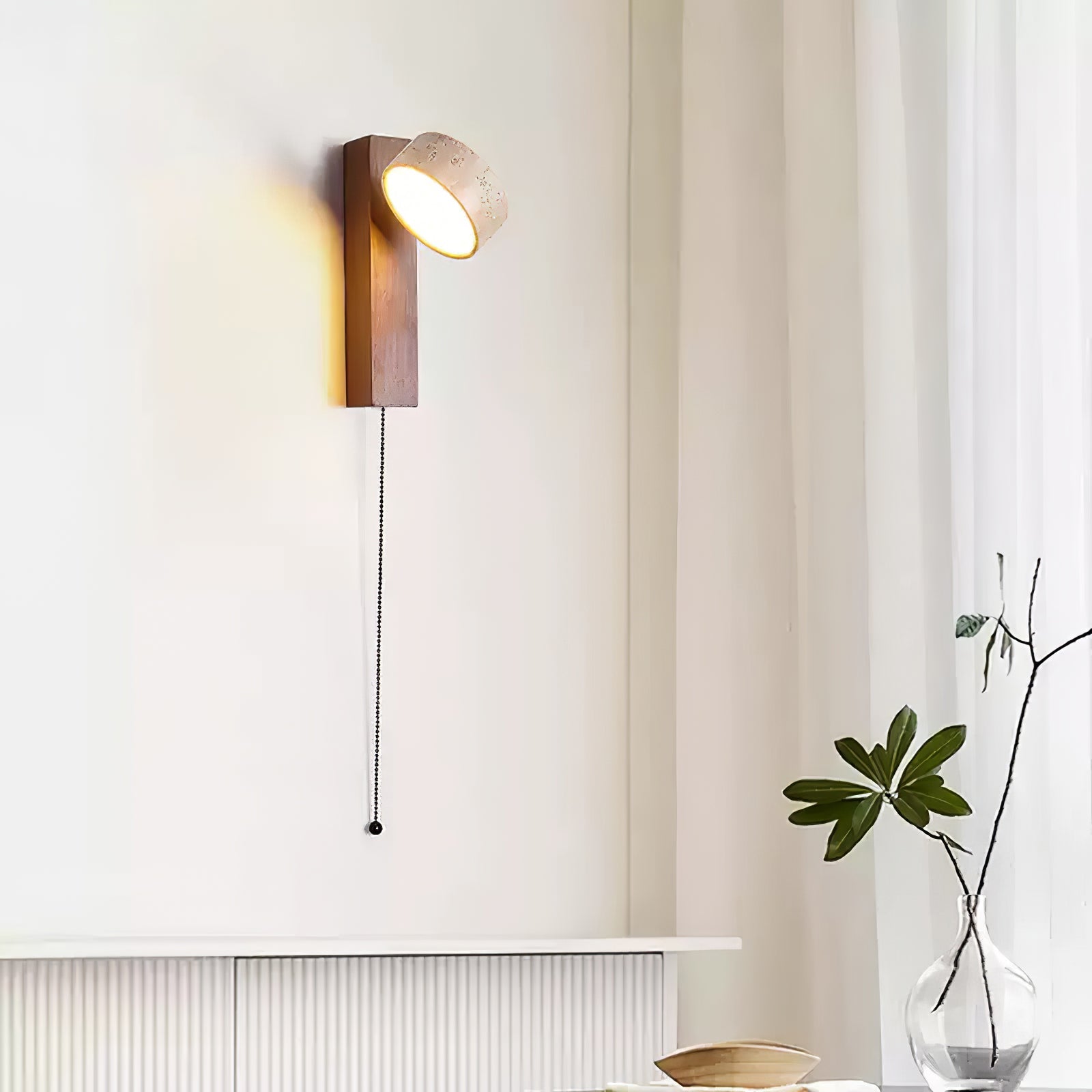 Kyparissos - Travertine and Walnut Wall Light