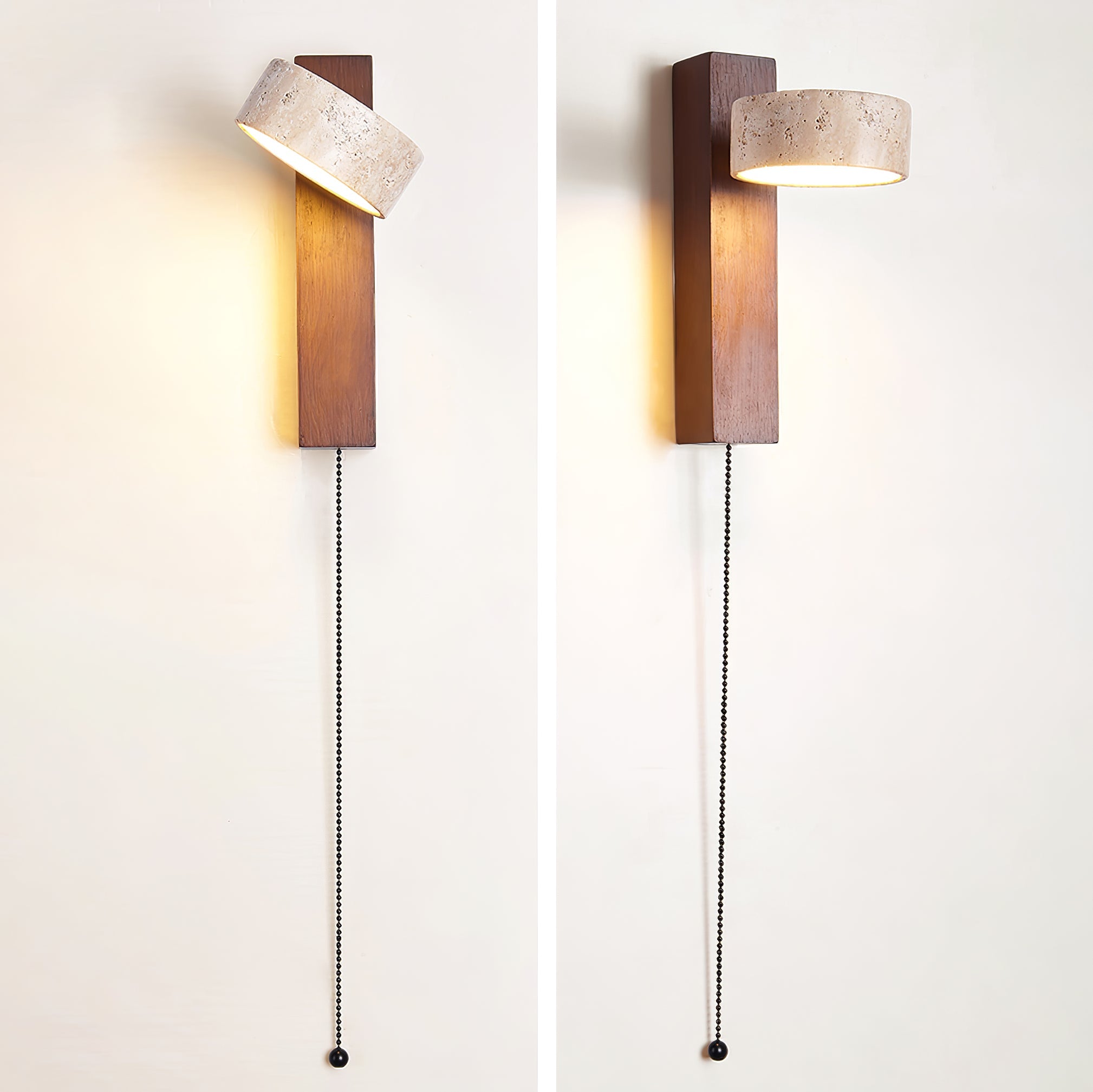 Kyparissos - Travertine and Walnut Wall Light