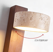 Kyparissos - Travertine and Walnut Wall Light