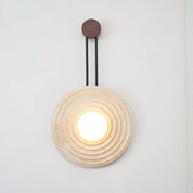 Halimede - Tree Ring Travertine Wall Lamp
