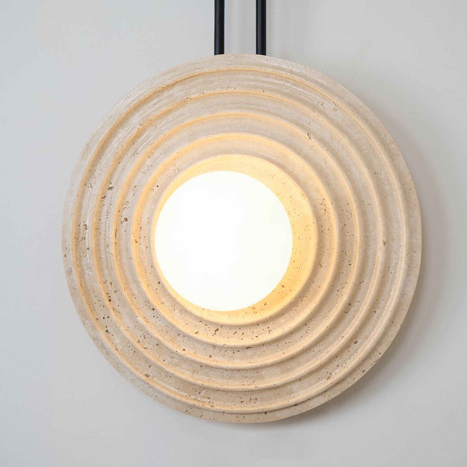 Halimede - Tree Ring Travertine Wall Lamp