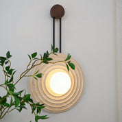 Halimede - Tree Ring Travertine Wall Lamp