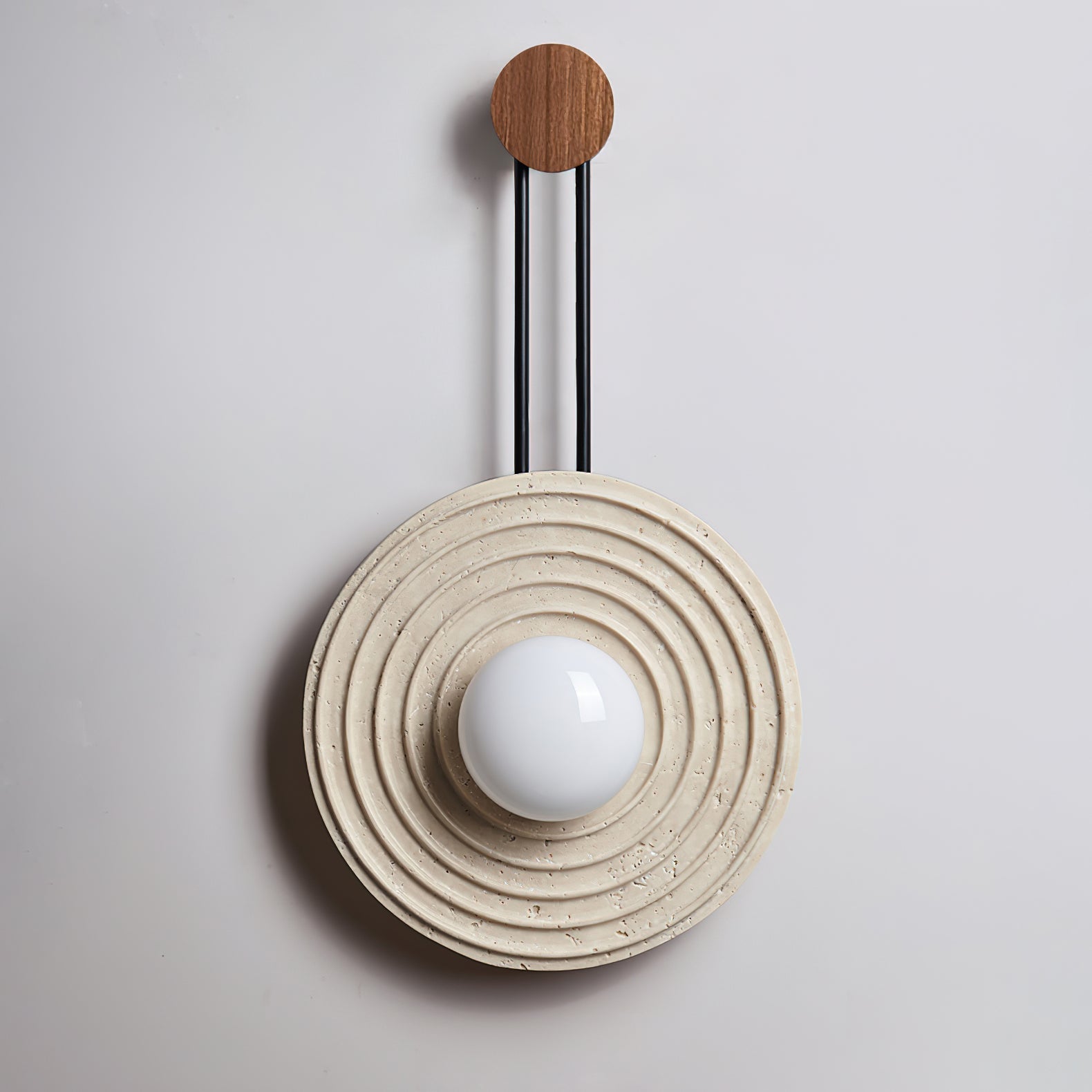 Halimede - Tree Ring Travertine Wall Lamp