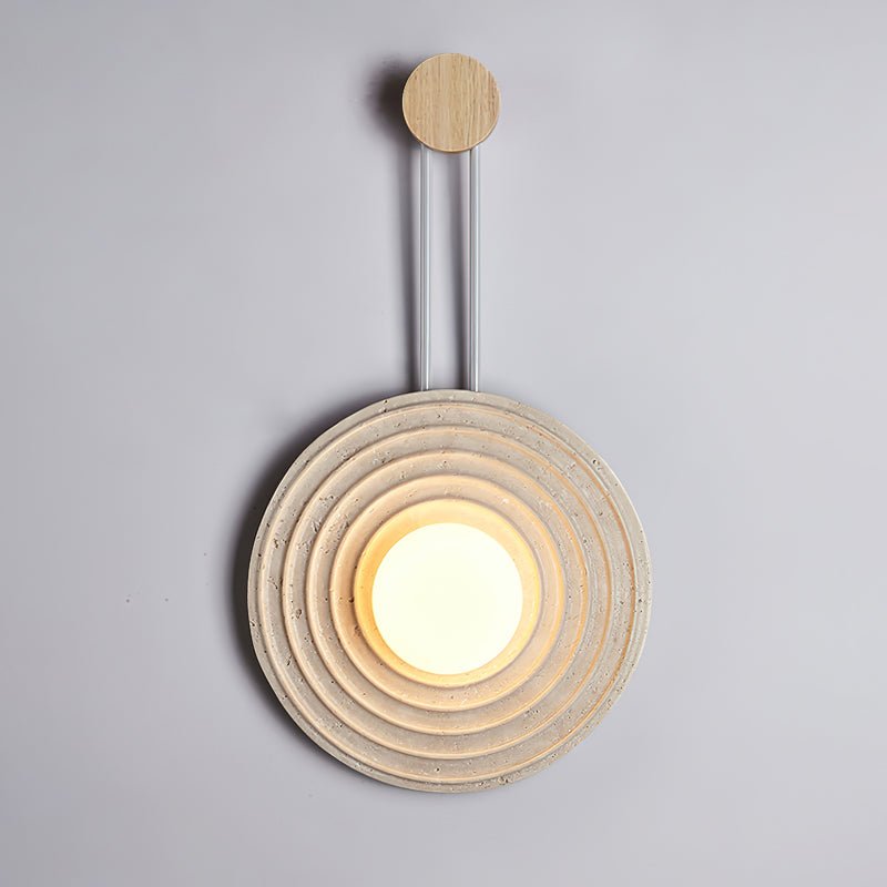 Halimede - Tree Ring Travertine Wall Lamp