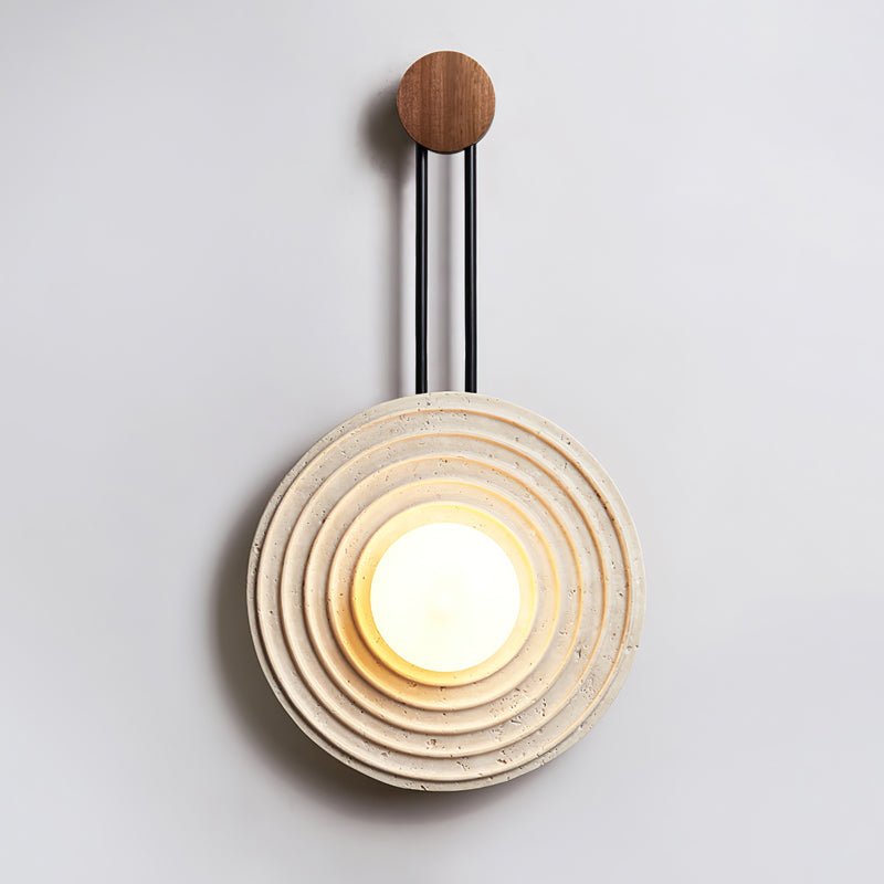 Halimede - Tree Ring Travertine Wall Lamp