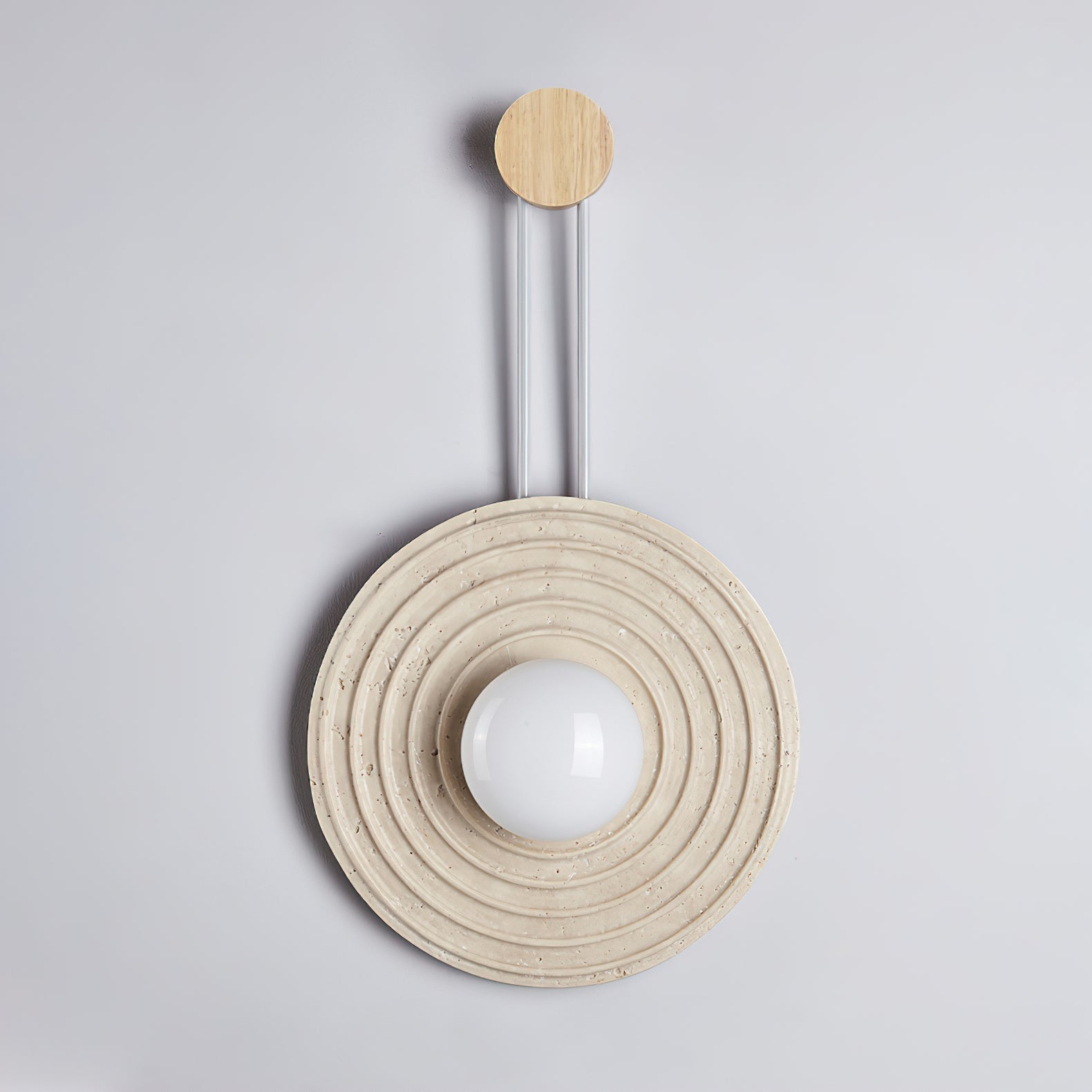 Halimede - Tree Ring Travertine Wall Lamp