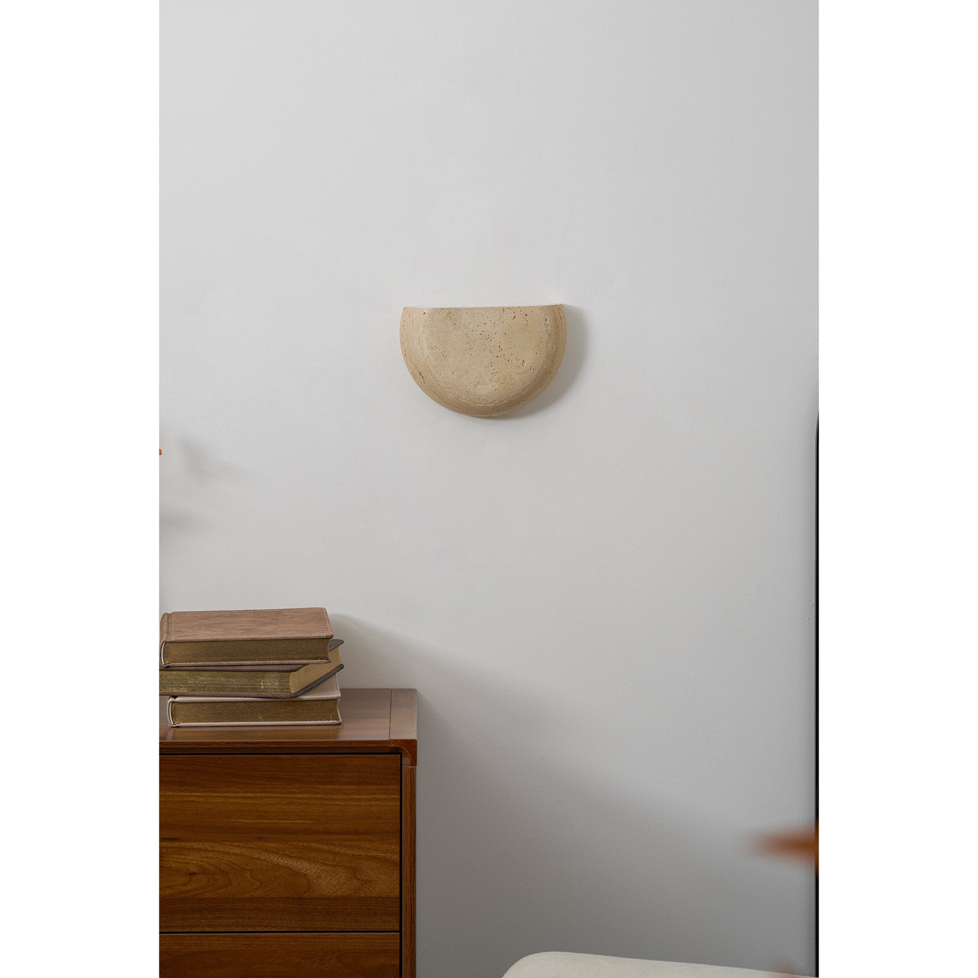 Peitho - Travertine Bowl Wall Light